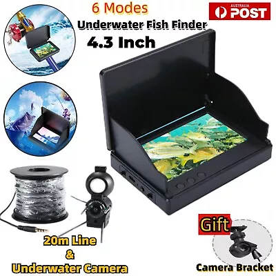 Fish Finder Underwater Ice Fishing Camera Waterproof Monitor 20M 4.3 Inch HD LCD • $47.66