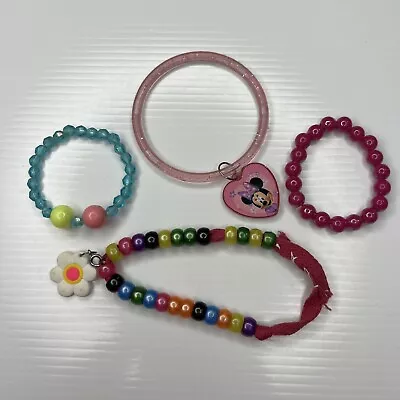 X1 Lot Girls Crystals Beaded Resin Boho Hippie Minnie Mouse Retro Bracelets • $6