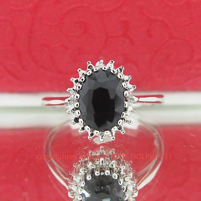 $109 • Buy Genuine Diamond Sapphire Solid Silver Engagement Wedding Ring White Gold Finish