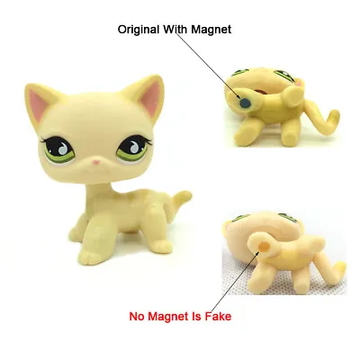 £10.99 • Buy Littlest Pet Shop Short Hair Cat Limited Cream Yellow Green Eyes Toy LPS #733