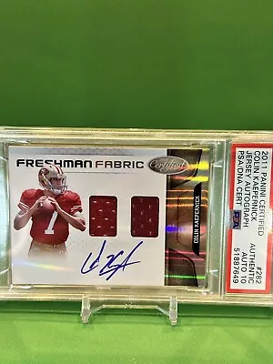 2011 Panini Certified Freshman Fabric Colin Kaepernick Auto RC/499 PSA 10 Pop 1 • $295