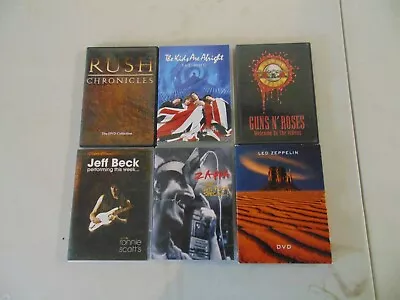 Music Lot Of 6 Dvds Rush + Led Zeppelin + Frank Zappa + Others               #52 • $30