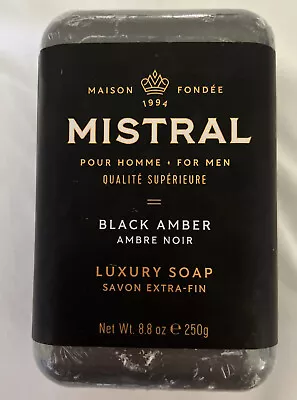 Mistral Bar Soap Organic Black Amber Large Luxury Soap *NEW* • $26.99