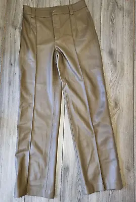 Zara Francoise Faux Leather Full Length Straight Leg Trousers Size Medium BNWT • £16.80