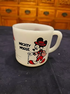 Vintage Milk Glass Mug Mickey Mouse Minnie Mouse Anchor Hocking 5120 Walt Disney • $5