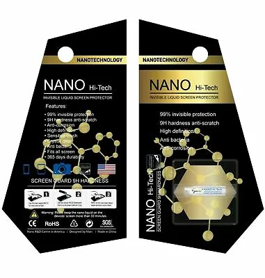 Nano Hi-Tech Invisible Liquid Screen Protector For All IPhone Samsung One Plus  • $5.79