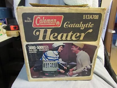 Vintage Coleman Model 513a708 3000-5000 Btu Gasoline Catalytic Heater In Box • $49