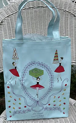 LADUREE LES SECRETS PARIS Light Blue TOTE BAG MACARONS JAPAN RARE See Pics • $65