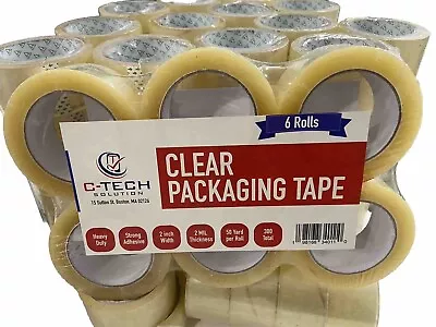 C-Tech Clear Sealing Packing Tape Box Shipping 2 Mil 2  X 55 Yards Per Roll • $9.89