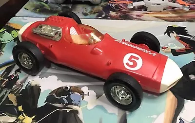 1963 Vintage Mattel Vrroom No.5 Red Friction Motor Toy Race Car - 14” • $35