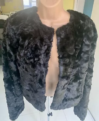 Ladies Coast Faux Fur Jacket/Shrug Size 16 • £14.99