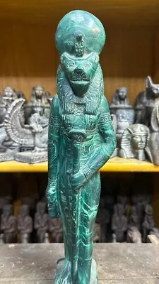 RARE ANCIENT EGYPTIAN ANTIQUITIES Statue Goddess Sekhmet Made Malachite Stone BC • $399