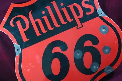 ** Vintage Original Phillips 66 Porcelain Sign Dsp 1954 Old Gas S.p.s '54 ** • $2700