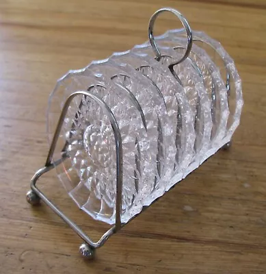 Vintage Glass Coasters Set Of 6 With Metal Caddy In Nice Vintage Condition • $9.95