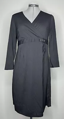 Motherhood Maternity Dress Black V-neck With Cinch Waist Size Small • $15