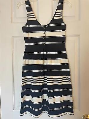 J. CREW Womens Nautical Navy & White Stripe Cotton Blend Dress ~ Size XXS ~ EUC! • $11.99