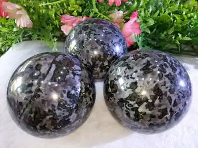 Merlinite Mystic Indigi Gabbro Sphere Ball Of Unique Natural Stone Sphere Energy • $23.79