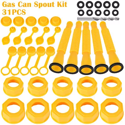 31X Gas Can Spout Kit Nozzle Vent Replacement For Plastic Gas Cans Old Style Cap • $14.48