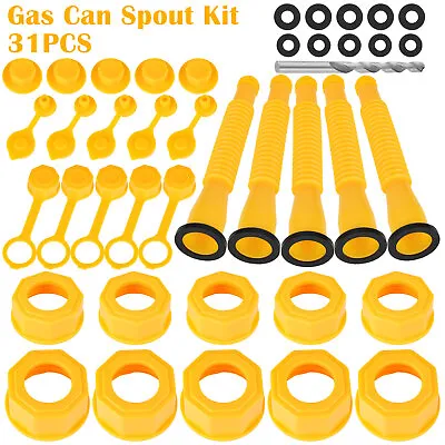 31X Replacement Gas Can Spout Kit Nozzle Vent For Plastic Gas Cans Old Style Cap • $12.48