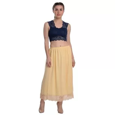 Hosiery Inskirt Cotton Rich Skin Color For Women Underskirt Saree Petticoats • £15.49