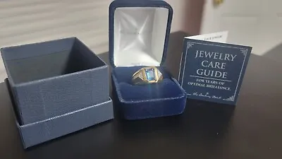 Maverick Blue Stone And Diamond Men’s Ring Size 10 Made By The Danbury Mint • $40