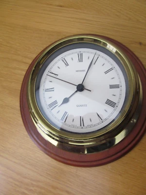 £1.99 • Buy Vintage 70's Metamec Quartz Porthole Wall Clock Faux Brass - Spares Or Repair