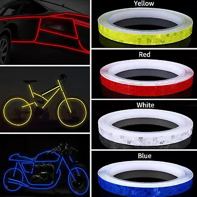 8 M Reflective Tape Adhesive Sticker Strip Glow In The Dark Bike Car Truck Decal • $7.82