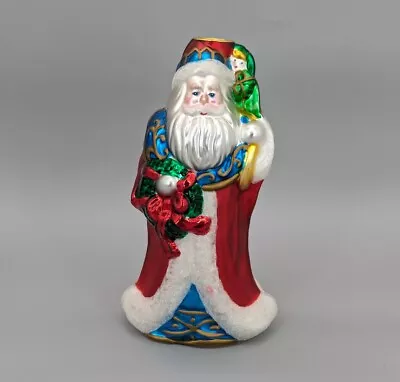 Vintage Mercury Glass 9.5  Santa Claus Holiday Christmas Candlestick Holder • $20