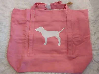Victoria's Secret Pink Logo Dog PINK Canvas  Weekender Tote Book Bag (74) • $29.99