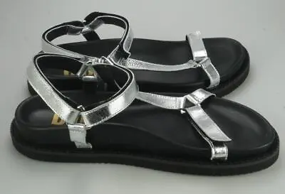 $97.50 • Buy Pair Of DOF Studios Ella FO-517 Silver Metallic Sandals Size 38 New In Box TV260