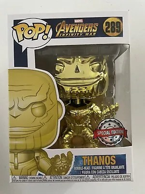 £9.99 • Buy Funko Pop Vinyl Marvel Avengers Infinity War Thanos Golden Chrome EXCLUSIVE RARE