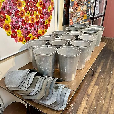 Lot Of 14 Vintage Maple Sap Buckets And Covers ~ 10 Aluminum And 4 Galvanized • $129