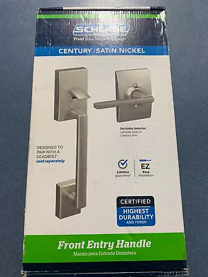 Schlage Century Front Entry Door Handle Set F285 CEN 619 LAT CEN Satin Nickel • $65