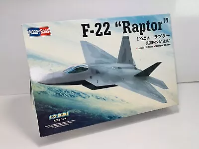Hobby Boss F-22 Raptor Fighter Plane 1:72 Scale Plastic Model Kit 80210 (New) OB • $15.67