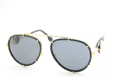 New Versace Mod. 2232 1438/87 Black Aviator Authentic Sunglasses 61-18 • $178