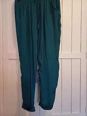 Zara Green Silky Trousers Size L • £8