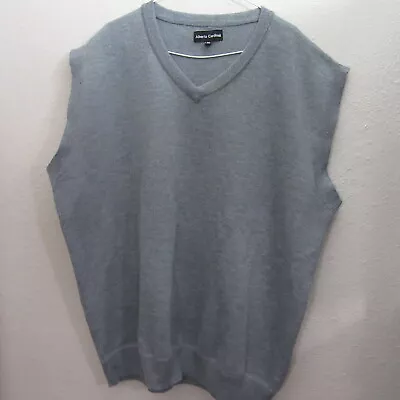 Alberto Cardinali Mens Pullover Sweater Vest 2XL Blue Gray V Neck Italian • $18.50