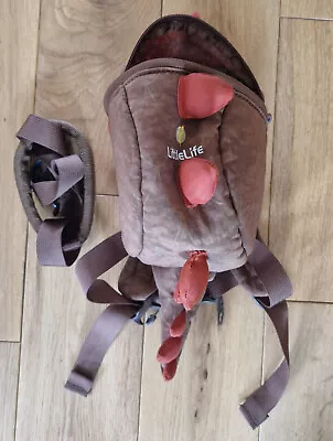 LittleLife Dinosaur W Spikes Backpack With Toddler Child Safety Rein Harness VGC • £0.99