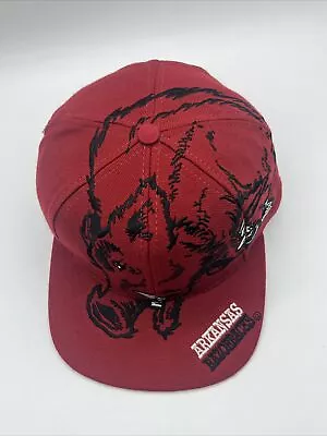 University Of Arkansas Razorbacks Snapback Hat Big Logo Vintage 1990s Snap Back • $399.99