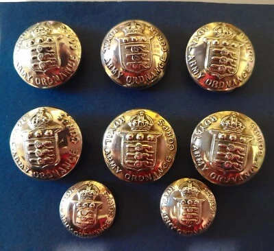 £3.99 • Buy Royal Army Ordnance Corps Brass Buttons 6 Large &  2 Small In Good  Condition.