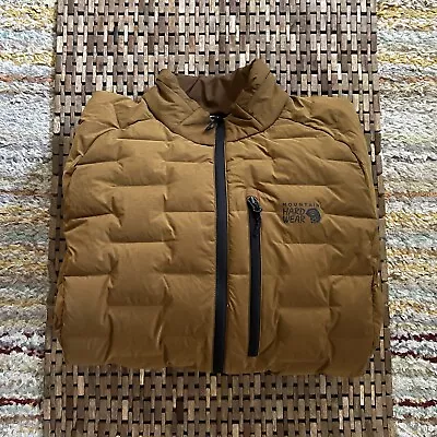 Mountain Hardwear Stretch Down Goose Down Puffer Jacket Gold Ultralight Large • $149.95