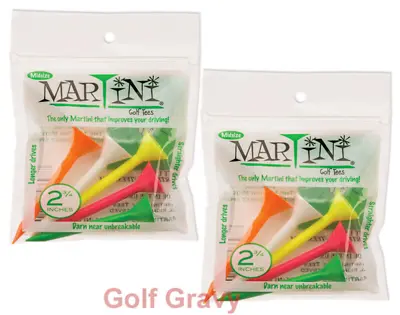 MARTINI Golf Tees - 2 Packs Of 5 Assorted Color MIDSIZE Tees 2 3/4  • $14.50