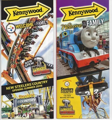 $3.99 • Buy Both 2019 Kennywood Brochure Guide Maps Celebrating  The Steel Curtain Coaster  
