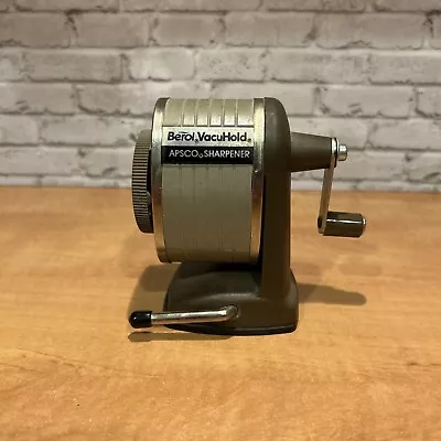 Vintage Berol VacuHold APSCO 6 Hole Pencil Sharpener Hand Crank Desk Mount • $14.50