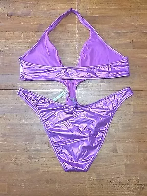 SKIMS Metallic Swim Halter Monokini Dragonfruit 3XL (OP-CKY-2807) • $39.95