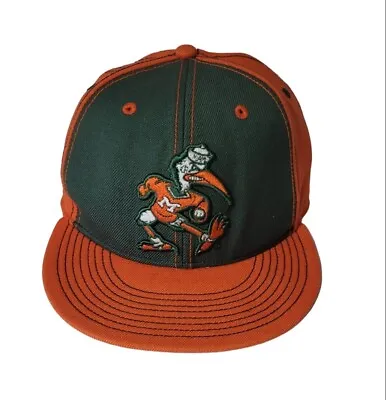 Nike Miami Hurricanes Embroidered Hat Flat Bill Football Big Embroidery Bird  • $11.19