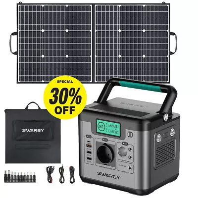 166Wh/244Wh/518Wh Power Station Solar Generator Battery With 100W Solar Panel • £135.99