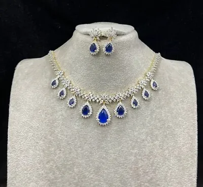 Jewelry Set Indian Bollywood Bridal SilverPlated Cz Jewelry Set Weding Women E30 • $42.13