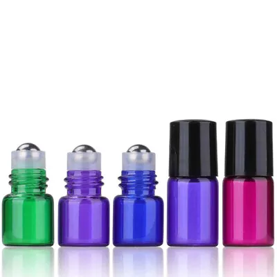 100x - 600x 1/2/3ml Glass Roll On Bottles Roller Ball For Essential Perfume Oils • $65.39