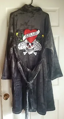 RARE! VINTAGE ED HARDY BATHROBE Unoisex Plush Very Soft! • $89